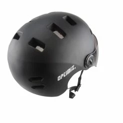 Casque Vélo Urbain à Visière (écran Fumé) 0380 Optimiz -Casques vélo Soldes Magasin casque velo avec visiere integree noir optimiz