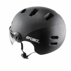 Casque Vélo Urbain à Visière (écran Fumé) 0380 Optimiz -Casques vélo Soldes Magasin casque velo urbain visiere lunette noir optimiz