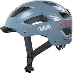 Casque Vélo Abus Hyban 2.0 LED (4 Couleurs) -Casques vélo Soldes Magasin casque velo visiere abus hyban 2 0 led signal glacier side