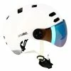 Casque Visière Clignotant Et Bluetooth Optimiz 390 -Casques vélo Soldes Magasin casque velo visiere tendance blanc brillant optimiz