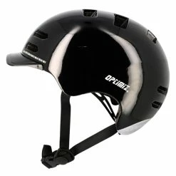 Casque Clignotant Direction Optimiz 0370 -Casques vélo Soldes Magasin casque velotaf noir brillant optimiz
