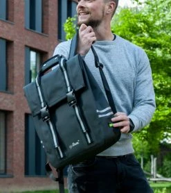 Go Fluo Sac à Dos Vélo Urbain Imperméable Marlow -Casques vélo Soldes Magasin sac a dos velo impermeable noir go fluo marlow