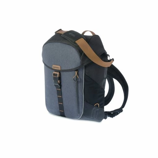 Sacoche Vélo Convertible Sac à Dos BASIL -Casques vélo Soldes Magasin sacoche de velo noir gris avec bretelles