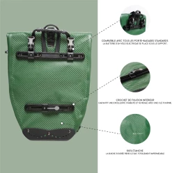 Badawin Sacoche Pour Vélo 25L (verte Ou Bleue) -Casques vélo Soldes Magasin sacoche pour velo etanche bache soudee verte