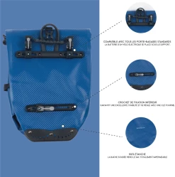 Badawin Sacoche Pour Vélo 25L (verte Ou Bleue) -Casques vélo Soldes Magasin sacoche pour velo fixation facile porte bagages