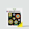 Rainette Autocollants Rétroréfléchissants Petites Fleurs -Casques vélo Soldes Magasin stickers reflechissants visible fleurs gwe multicolore velo trottinette securite jour