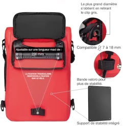 Badawin Sac à Dos Sacoche Vélo Porte Bagage Rouge -Casques vélo Soldes Magasin transformer sac a dos en sacoche velo
