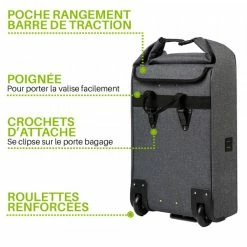 Valise Vélo Porte Bagage Wantalis Trolley -Casques vélo Soldes Magasin valise velo porte bagages trolley wantalis description